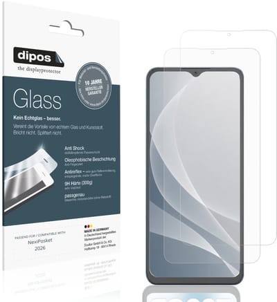 dipos – 2x Matte Pantserfolie geschikt voor NexiPosket 2026 | 9H Screenprotector