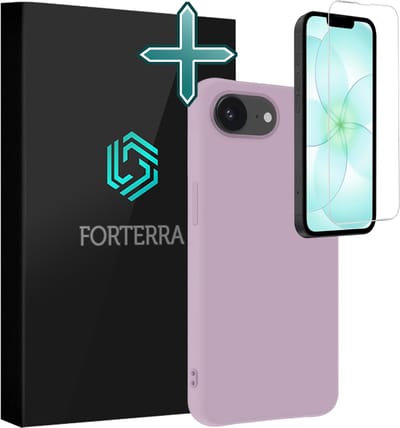 Hoesje Met Screenprotector - Geschikt voor Apple iPhone 17e - Sterk & Shockproof - Telefoon Hoes - Back Cover - Siliconen Case - Lila