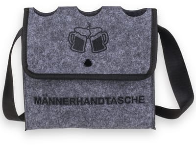 Dailygoods- Bierdrager Deluxe - stijlvolle schoudertas voor 3 flessen - flessentas voor 0,33 l/0,5 l - vilt - robuust & chic - afmetingen: ca. 21 x 28 cm