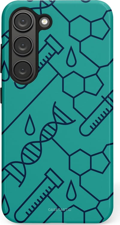 Casetastic hoesje geschikt voor Samsung Galaxy S23 - Dubbellaagse bescherming - DNA Creaties - Fashion Case - Turquoise