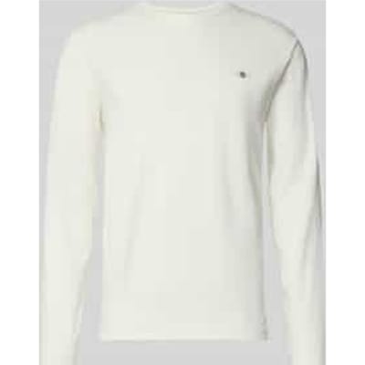 Gant T-Shirt Subtle Logo Embroidery Long Sleeve Round Neck Eggshell / male