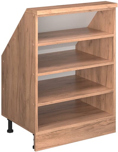 Vicco Rion Kast voor schuine wand – 60 x 81.6 cm met 4 compartimenten Krachtige eik goud