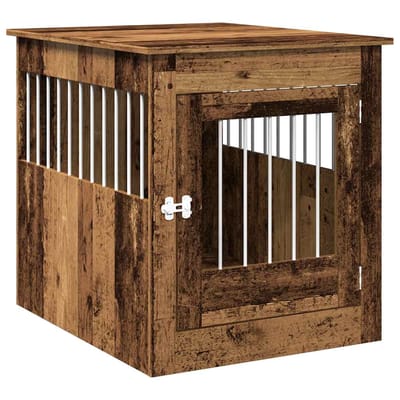 vidaXL - Hondenbench - 64,5x80x71 - cm - bewerkt - hout - oud - houtkleurig