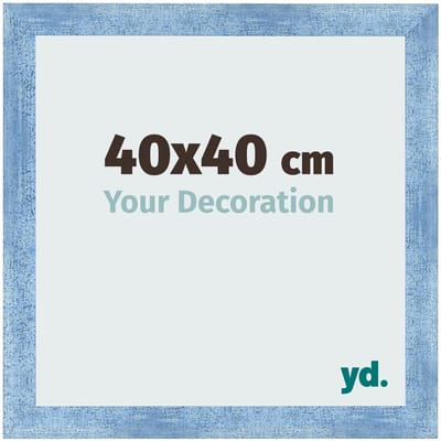 Your Decoration - Fotolijst 40x40 cm - MDF - Helder Blauw Geveegd - Pisa