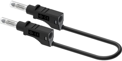 Electro PJP 2211/600V-CD1-25N Meetsnoer Bananenstekker 25 cm Zwart 1 stuk(s)