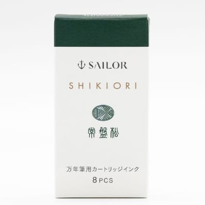 Sailor Shikiori Izayoi-no-Yume Ink - Tokiwa-Matsu (Green Pine) - 8 Cartridges