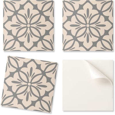 Verpakking PVC-tegels met decoratie voor keuken of badkamer, bloemenpatroon met details, 20x20x20 cm