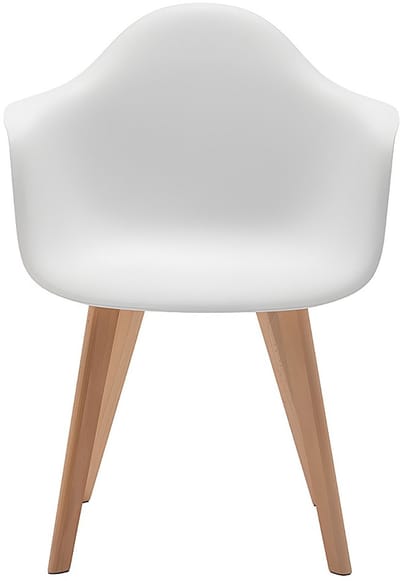 Vente-unique Set van 2 stoelen met armleuningen VIXI - polypropyleen en beuk - Wit