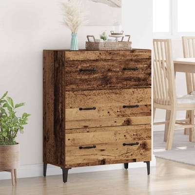 vidaXL - Dressoir - met - lade - Oud - hout - 69.5 - x - 34 - x - 90 - cm - Bewerkt - hout