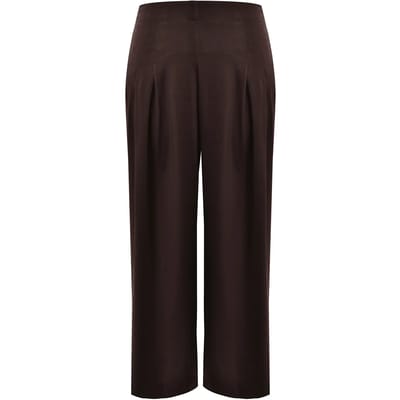 Satijnen hoge taille brede broek voor dames Mat Fashion