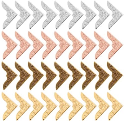 Boek Hoek Protectors - Antieke Metalen Hoek Covers voor Scrapbooking en Notebooks (80 Stuks)