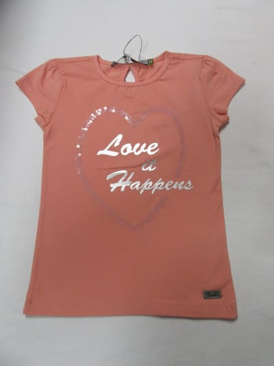 rumbl , meisje, t-shirt korte mouw , zalm , 104 / 110