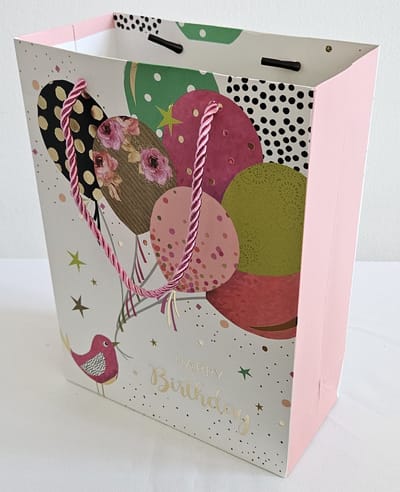 SUNMOOL Papiertas - Cadeautasjes - Happy Birthday - Papieren tassen - Draagtassen - Papieren Draagtassen - Gift Bag - 18 x 24 x 8.5 cm - 12 Stuks