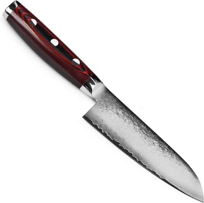 Yaxell Super Gou Santoku Koksmes – 12,5 cm – 161 Lagen Damaststaal – SG2 Staal – 63 HRC – Canvas-Micarta Heft