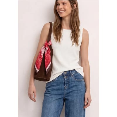2-in-1 top van mesh met boothals