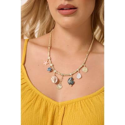 Yours Goudkleurige Opvallende Ketting Met Schelpvormige Bedelsize One Size