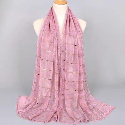 Zomer Dunne Gestreepte Eenvoudige Lange Sjaal, Dames Modieuze Casual Hoofddoek, Gaassjaal pink