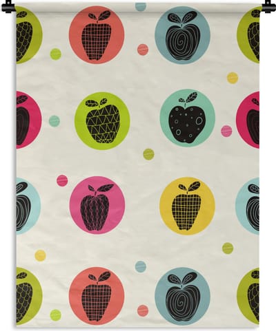 Wandkleed - Wanddoek - Appel - Stippen - Patroon - 90x120 cm - Wandtapijt