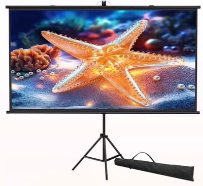 Projectiescherm Met Statief - Mobiel Scherm - Presentaties Geven - Hoogte Verstelbaar - 50 inch 4:3 - Zwart