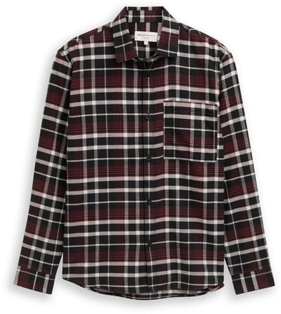 Tom Tailor Denim - Relaxed fit overhemd met ruitjesmotief - Maat XL - black red white check
