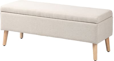 Bedbank Hocker op poten - Gestofferd - 110x39 cm - Beige