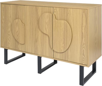 MISOU Calypso Buffetkast - Dressoir - Woonkamer - Kast - met Deuren - Opbergkast - Dicht - Industrieel - Hout