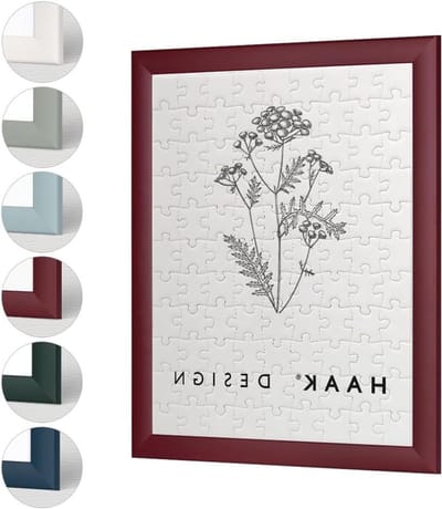 Puzzellijst Damira - Fotolijst Frame - Puzzels Inlijsten - Klassieke Stijl - 46 X 61 cm - Donkerrood