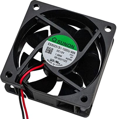 12V DC Ventilator 1,47W - Axiaal, 60x60x25 mm, Luchtstroom 39,9 m³/uur