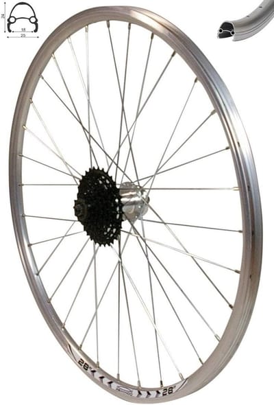 28 Inch Achterwiel Loopfiets V-profiel Velg Met 8-Voudige Cassette