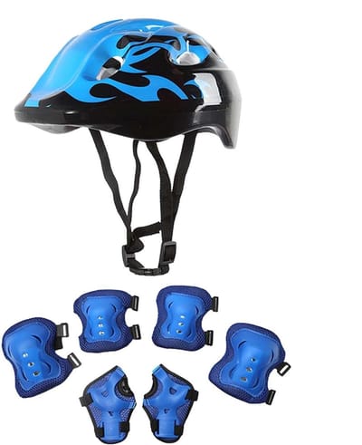 Kinder Beschermingsset - Skate Set Veiligheidsuitrusting - Buiten Sporten - Ademend Ventilatieontwerp - 7 Delig - Blauw