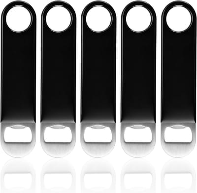Set van 5 RVS Flessenopeners - Plat en Handig voor Thuis, Bar of Restaurant - Perfect voor Bierliefhebbers en Bartenders