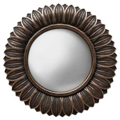 Dailygoods - Convexe Hars Bloem Spiegel in Brons - 18 cm voor Muurdecoratie