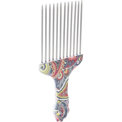 Haarprikkam Professionele Afro Roestvrij Staal Ontwar Haarprikkam voor Krullend Haar StylingK4 gray