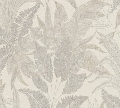 BLADEREN BEHANG | Botanisch - Beige Goud Grijs - Livingwalls Stories of Life