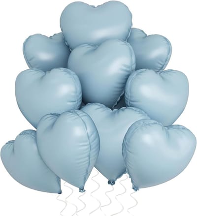 18 Inch Blauwe Hartfolie Ballon voor Verjaardag, Babyshower, Bruiloft en Valentijnsdag Decoraties - Helium Ballon voor Feestjes en Evenementen
