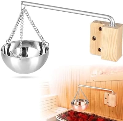 Sauna Aroma Kom met Hangarm - 350ml Roestvrijstalen Verdamperschaal