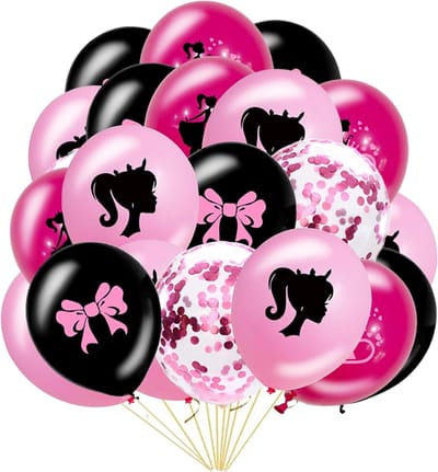20 stuks roze Bar-bie verjaardagsfeestballonnen latex ballonnen prinses feestdecoratie voor meisjes thema Het merk "Bar-bie" is nu verwijderd uit het begin van de titel.