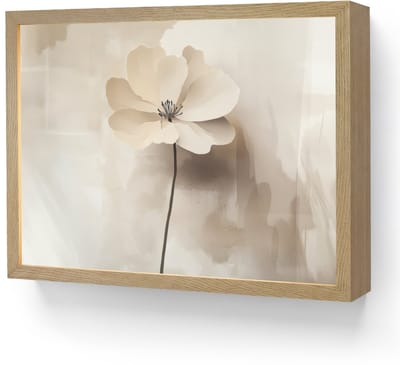Wandlamp 40x30 cm - Oplaadbaar - Bloem - Beige - Verf - Schaduw - Wandlampen binnen woonkamer - Slaapkamer lamp - Decoratieve nachtlamp - Vloerlamp draadloos
