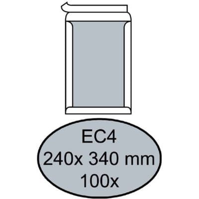 Envelop Quantore bordrug EC4 240x340mm zelfklevend wit 100 stuks