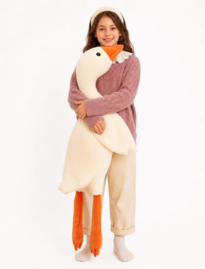 XL Knuffel Eend - Kussen - Groot - Gans - 130CM - Cadeau - Baby