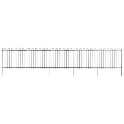 vidaXL - Tuinhek - met - ringtop - staal - 838x150 - cm - zwart