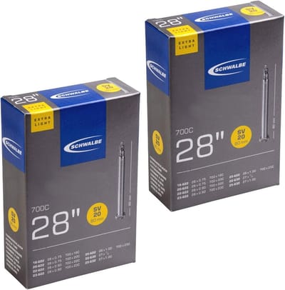 Racefiets Binnenbanden - Fietsband Onderdelen - Wielrennen - Presta Ventiel 80mm - 700x18-25c - Zwart