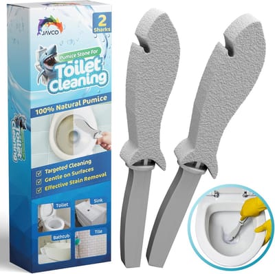 2 Stuks Puimsteen met Handvat voor Grondige Toilet- en Oppervlaktereiniging