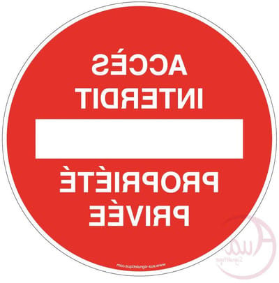 Verboden Toegang Bord - Privé Eigendom Teken - Terrein Beveiligen - Duurzaam PVC Materiaal - Ø 450 mm - Rood/Wit