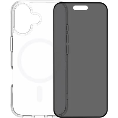 BlueBuilt Protective Back Cover met MagSafe iPhone 17 Transparant + iPhone 17 Privacy Screenprotector Glas