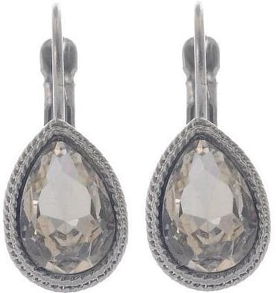 Behave - Oorsteker french clip met druppelvormige steen - Mode-accessoire