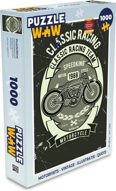 Puzzel Motorfiets - Vintage - Illustratie - Quote - Legpuzzel - Puzzel 1000 stukjes volwassenen