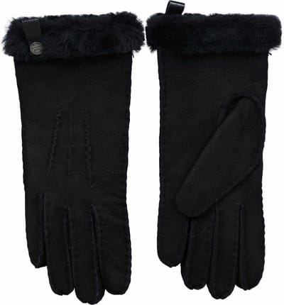 Van Buren suède/wollen dames handschoenen | Zwart | 1/S | Lamsvacht handschoenen