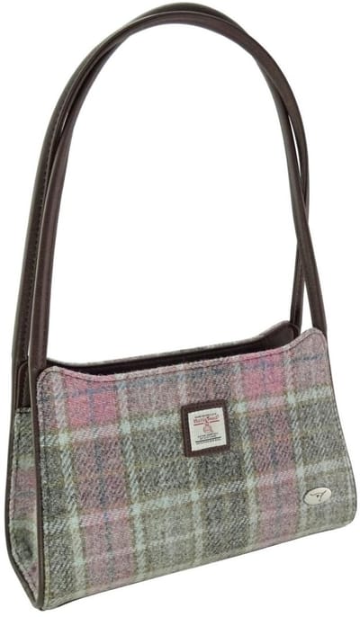 Schoudertas Fiddich Zacht Roze Buchanan - Small - Ritssluiting - Harris Tweed - Glen Appin of Scotland