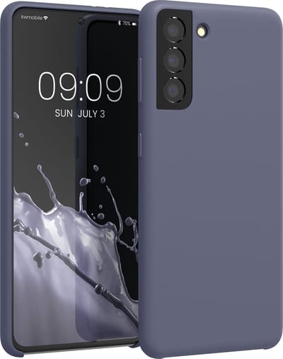 kwmobile telefoonhoesje geschikt voor Samsung Galaxy S21 - Hoesje met siliconen coating - Smartphone case in lavendelgrijs